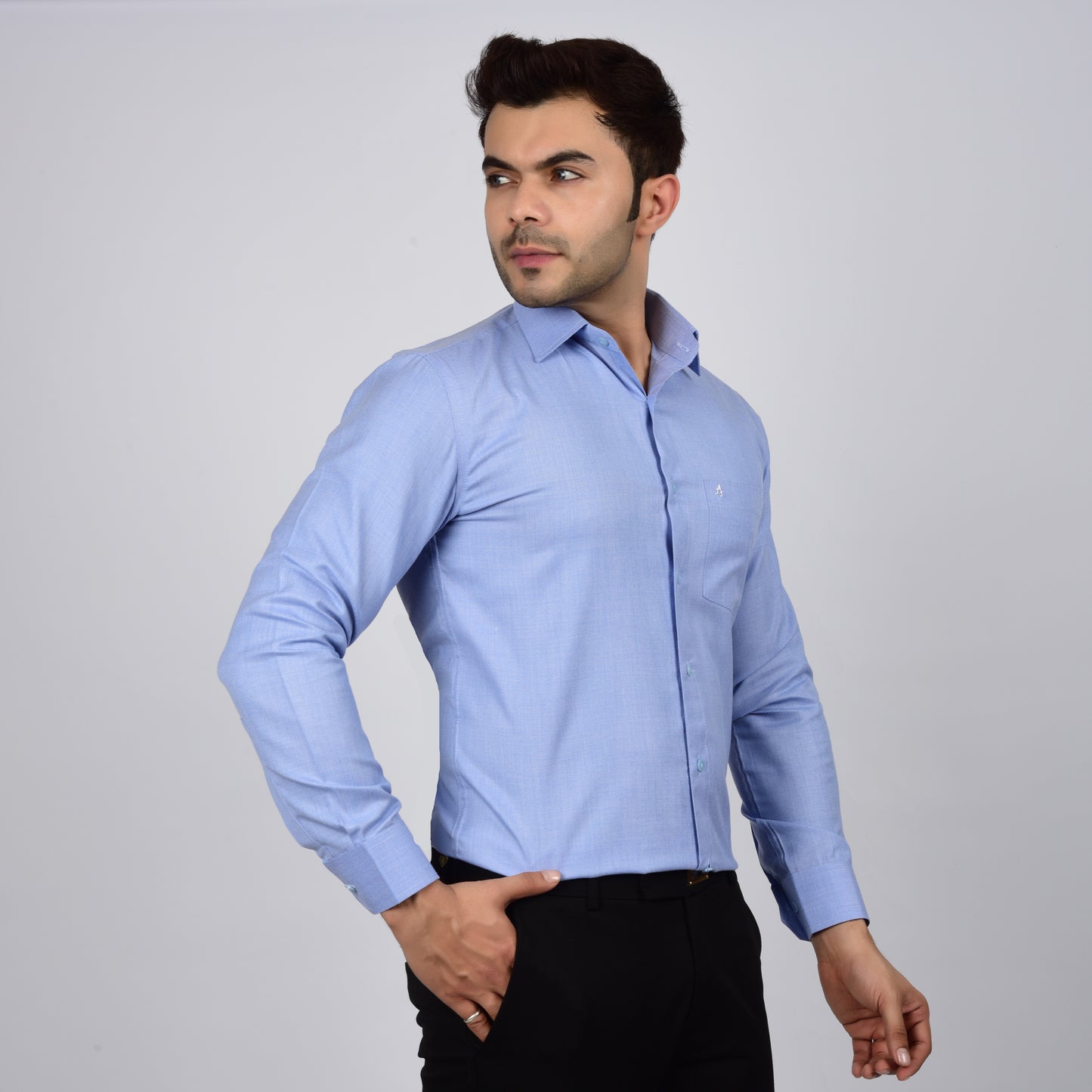 LBlue Solid Shirt